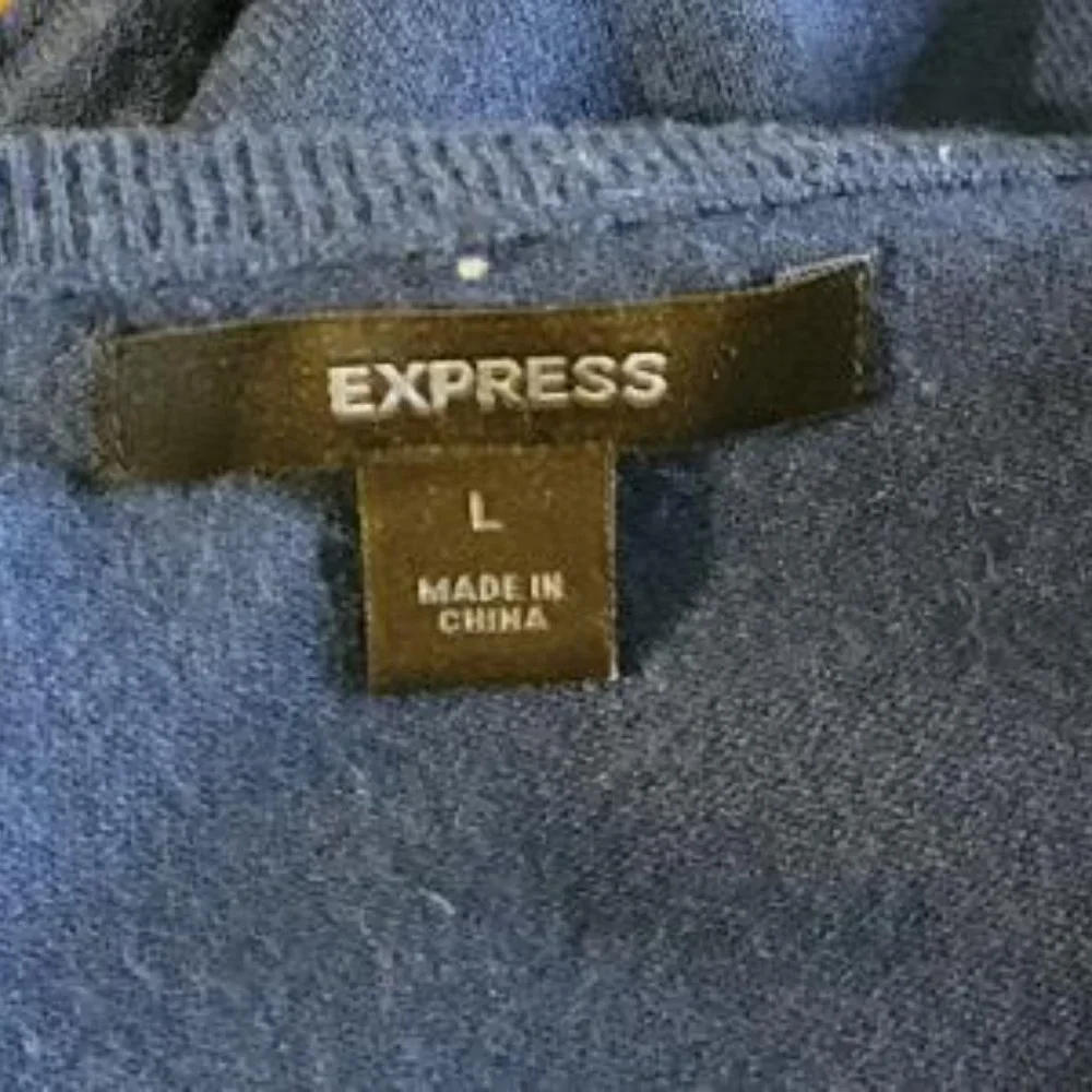 Express Navy Crop Sweater